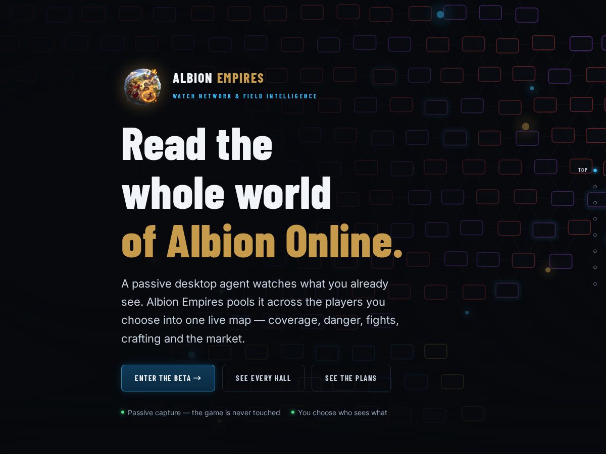 Landing-page snapshot of albionempires.com