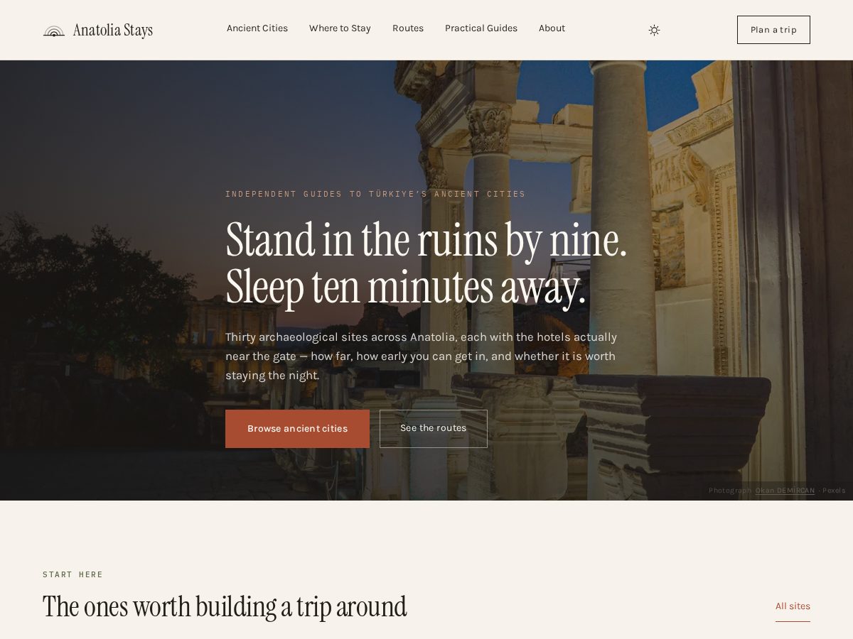 Landing-page snapshot of anatoliastays.com