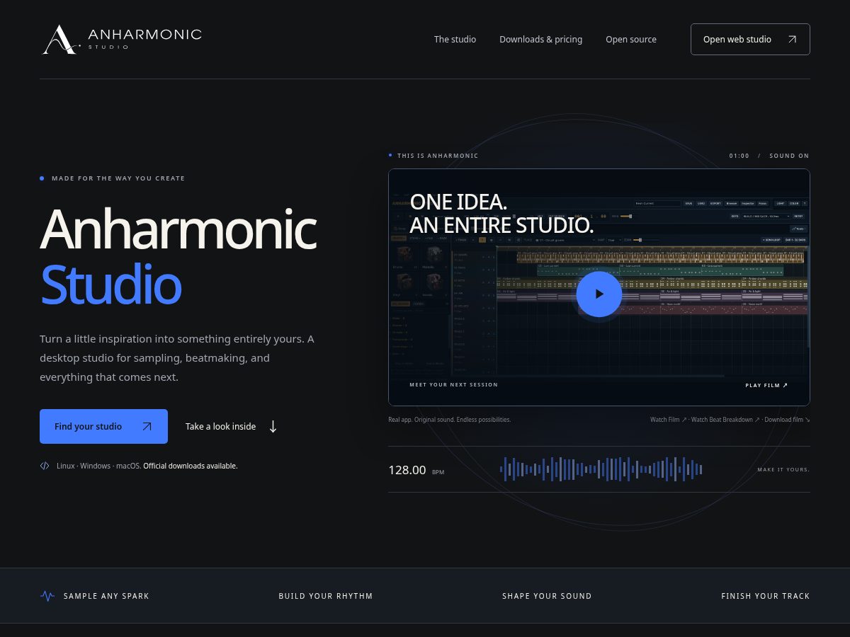 Landing-page snapshot of anharmoniclabs.com