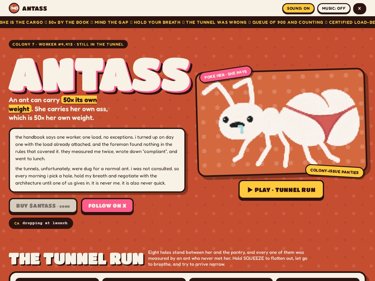 Landing-page snapshot of antass.fun