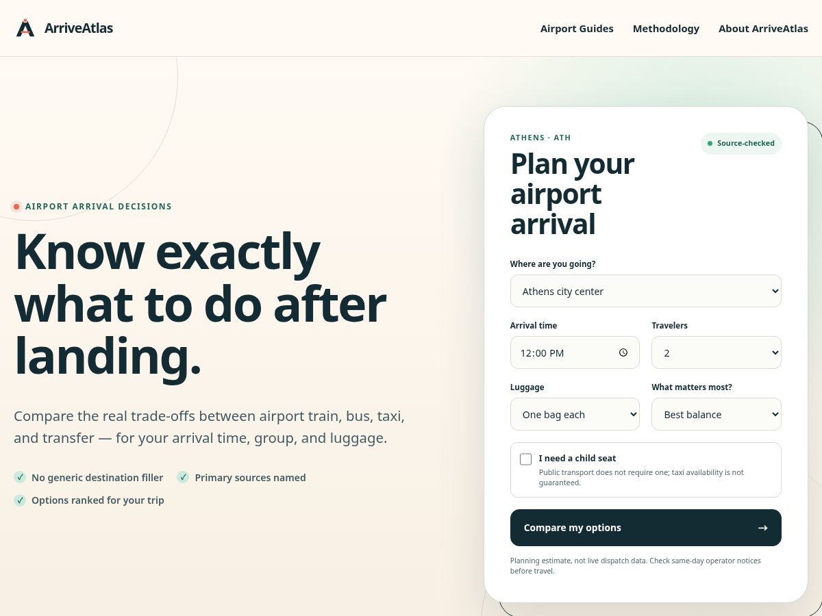 Landing-page snapshot of arriveatlas.com