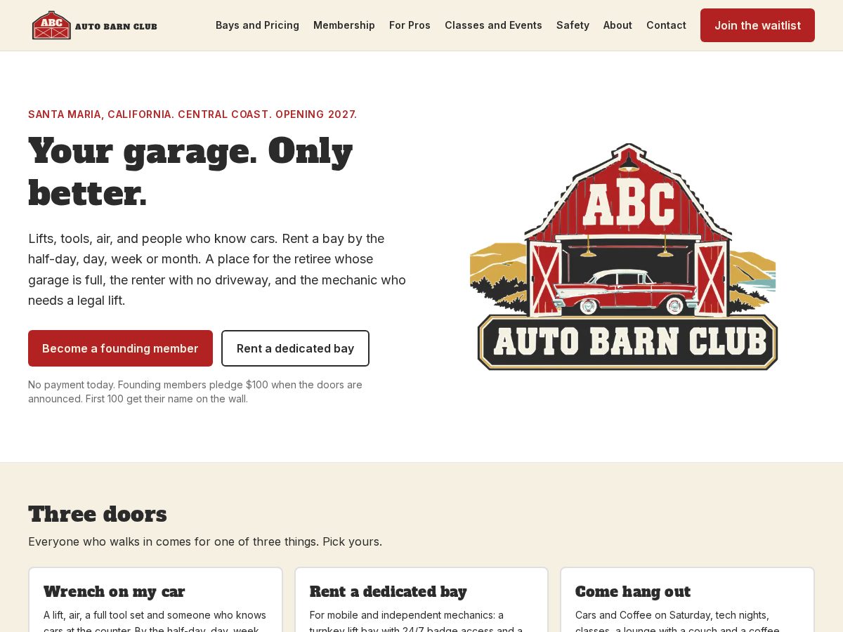 Landing-page snapshot of autobarnclub.com
