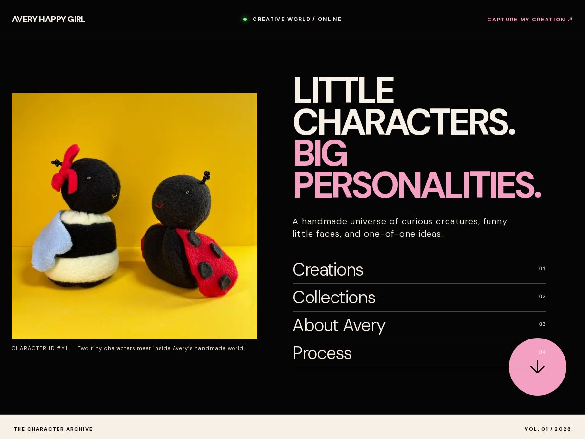 Landing-page snapshot of averyhappygirl.com