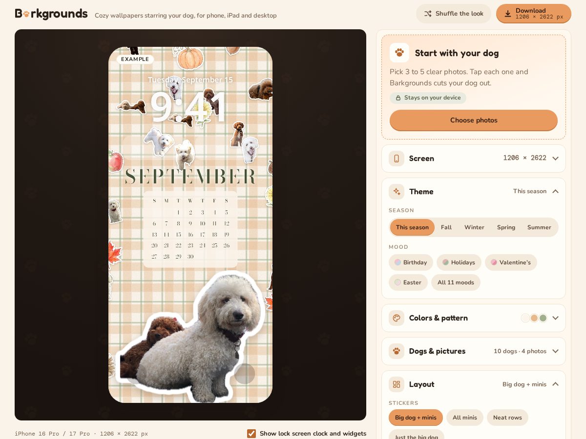 Landing-page snapshot of barkgrounds.com