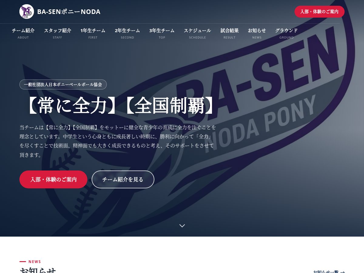 Landing-page snapshot of basen-pony-noda.com