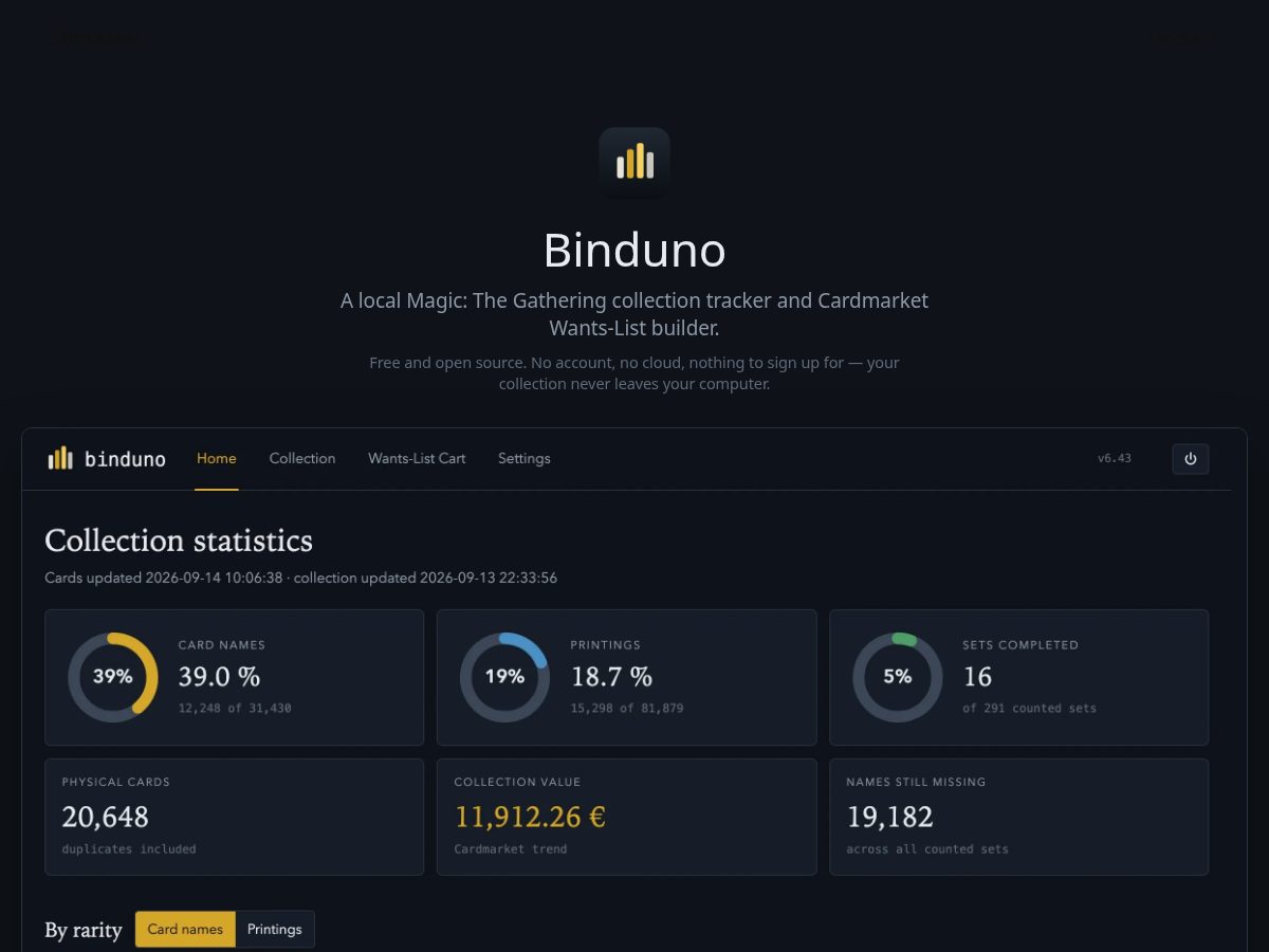 Landing-page snapshot of binduno.com