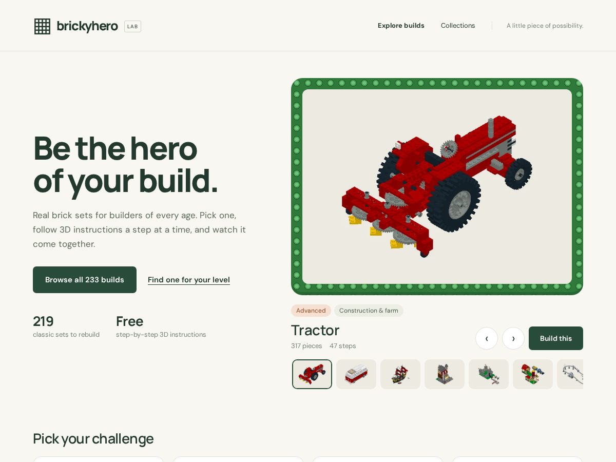 Landing-page snapshot of brickyhero.com
