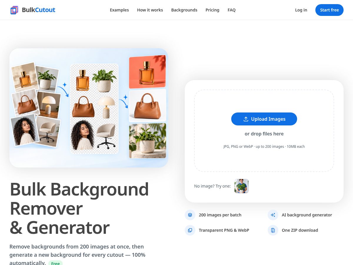 Landing-page snapshot of bulkcutout.com