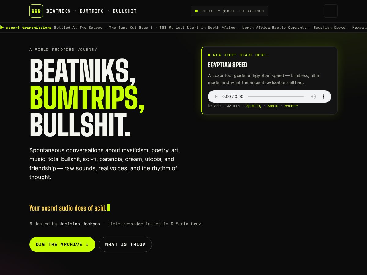 Landing-page snapshot of bumtrips.com