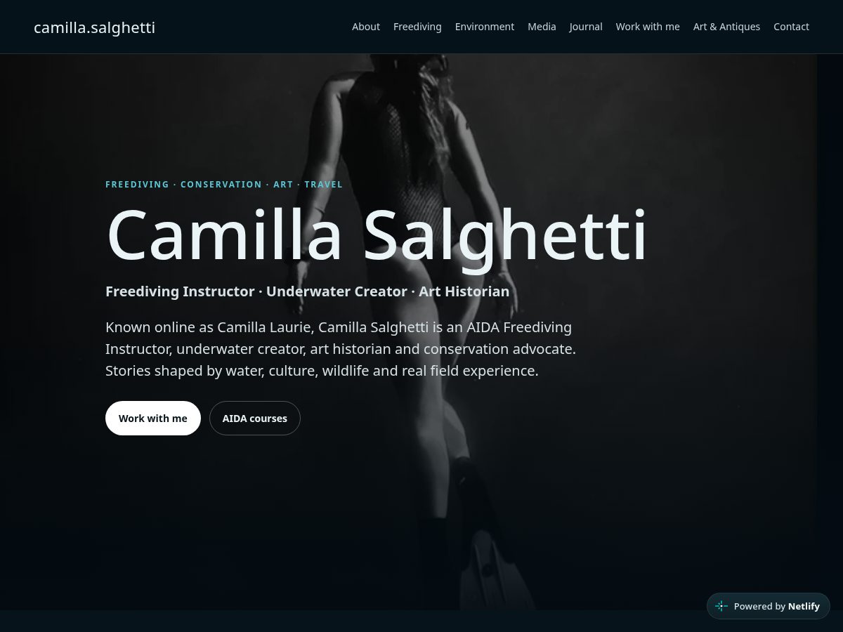 Landing-page snapshot of camillasalghetti.com
