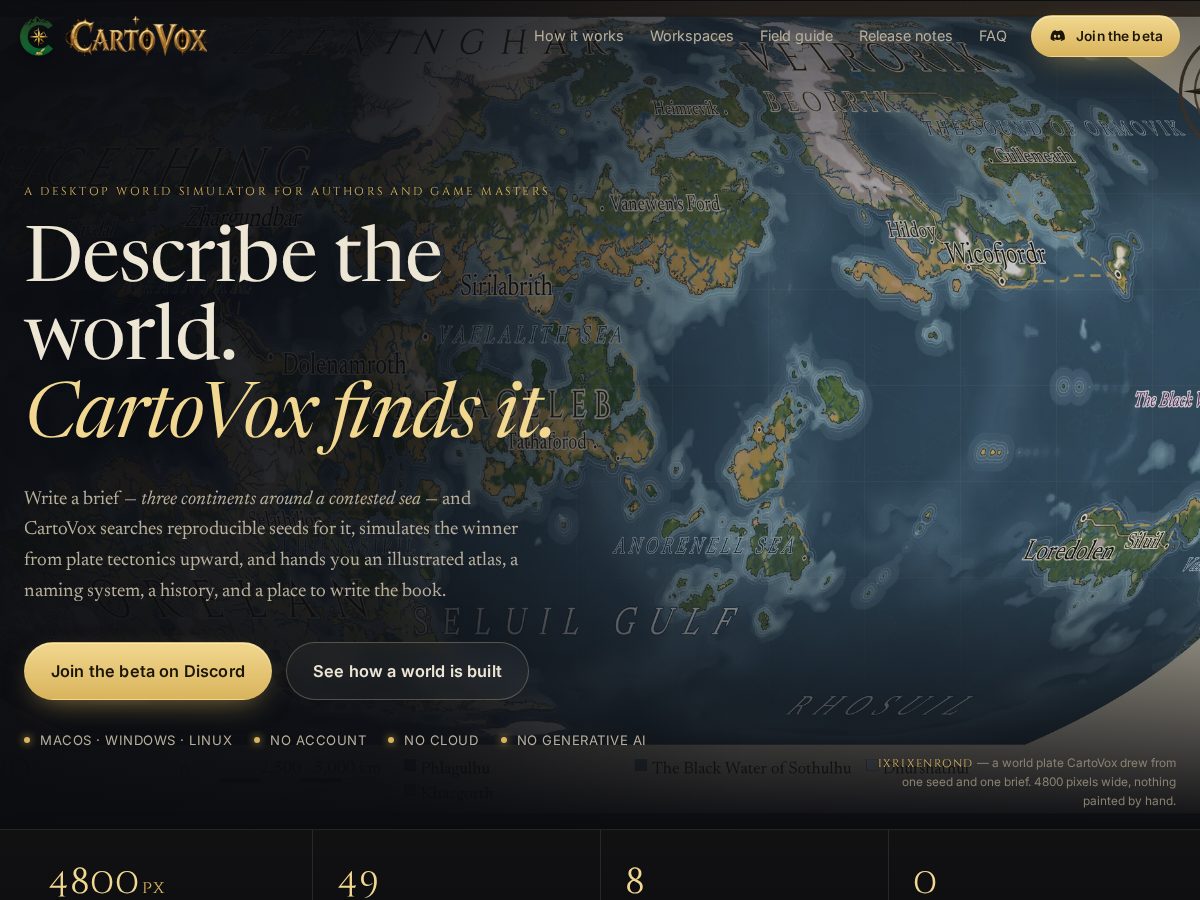 Landing-page snapshot of cartovox.org