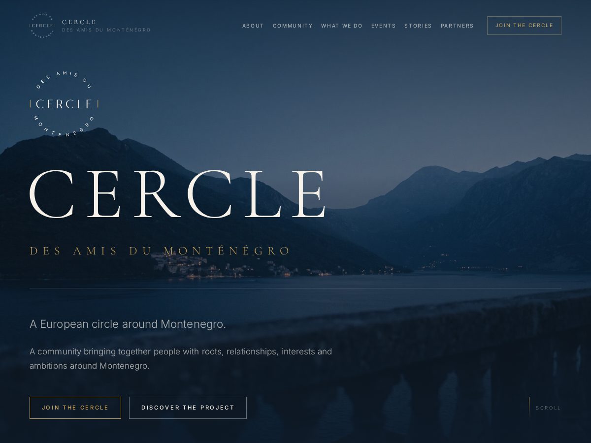 Landing-page snapshot of cerclemontenegro.com