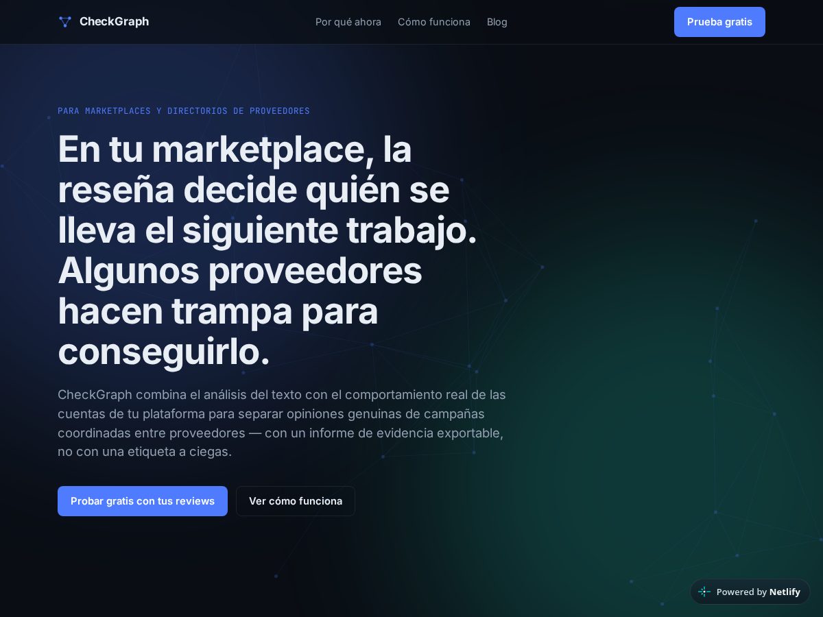 Landing-page snapshot of checkgraph.dev