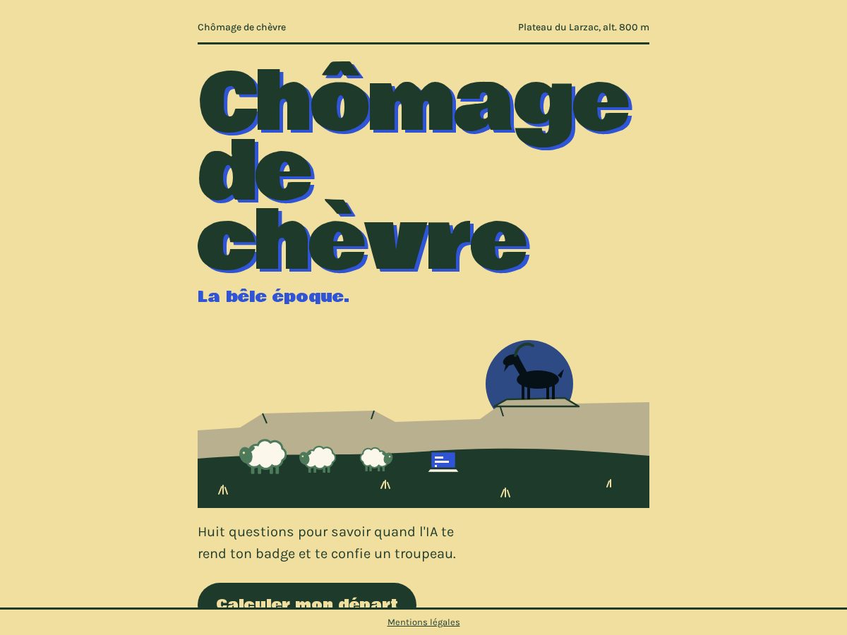 Landing-page snapshot of chomagedechevre.bio