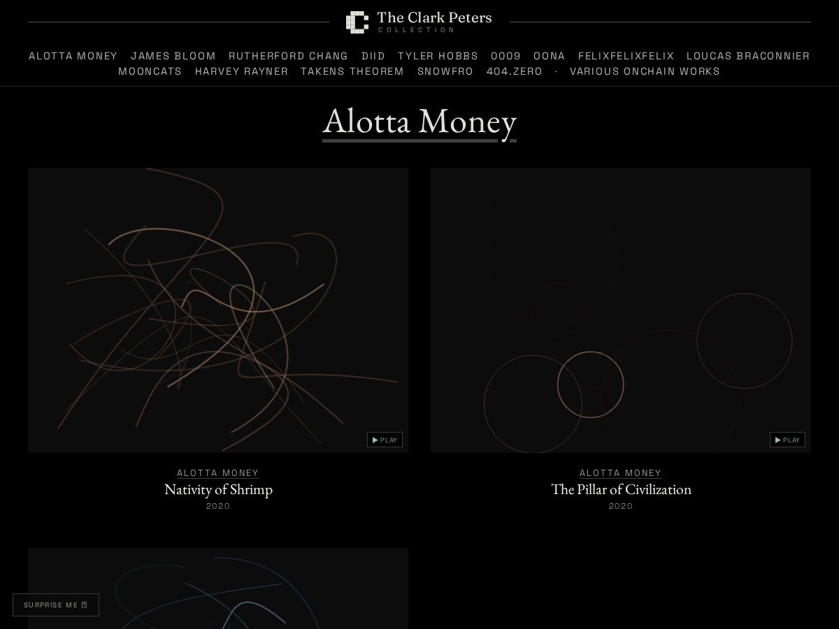 Landing-page snapshot of clarkpeters.art