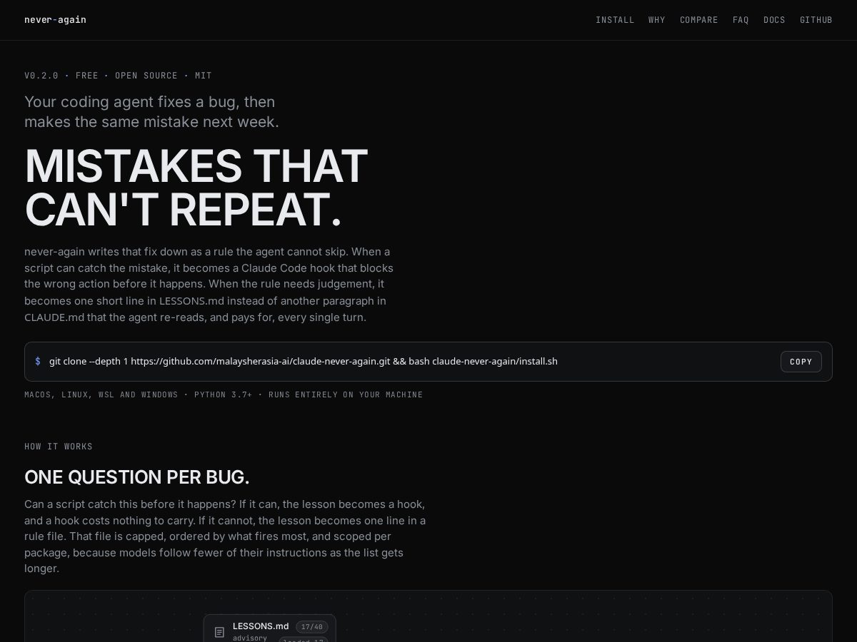 Landing-page snapshot of claude-repo.com