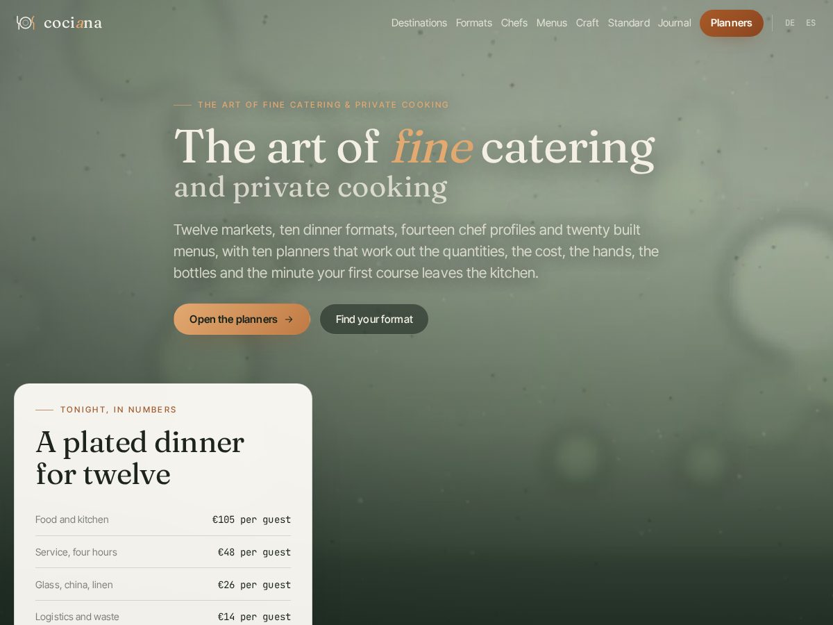Landing-page snapshot of cociana.com
