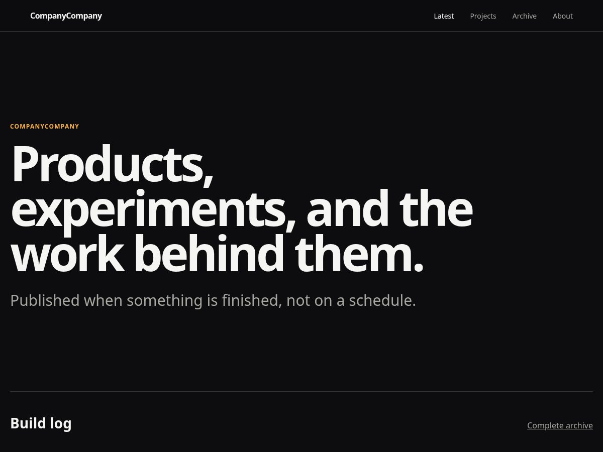 Landing-page snapshot of companycompany.company