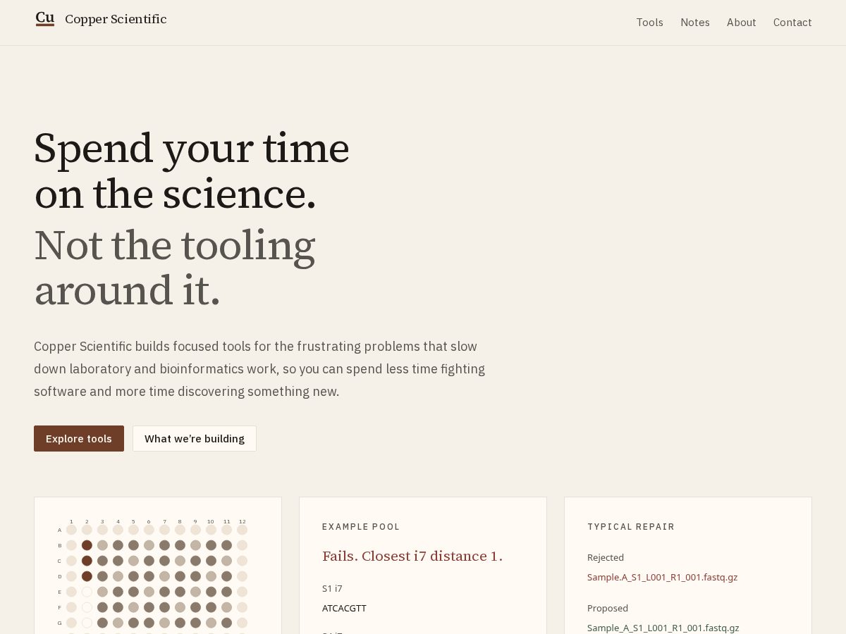 Landing-page snapshot of copperscientific.com