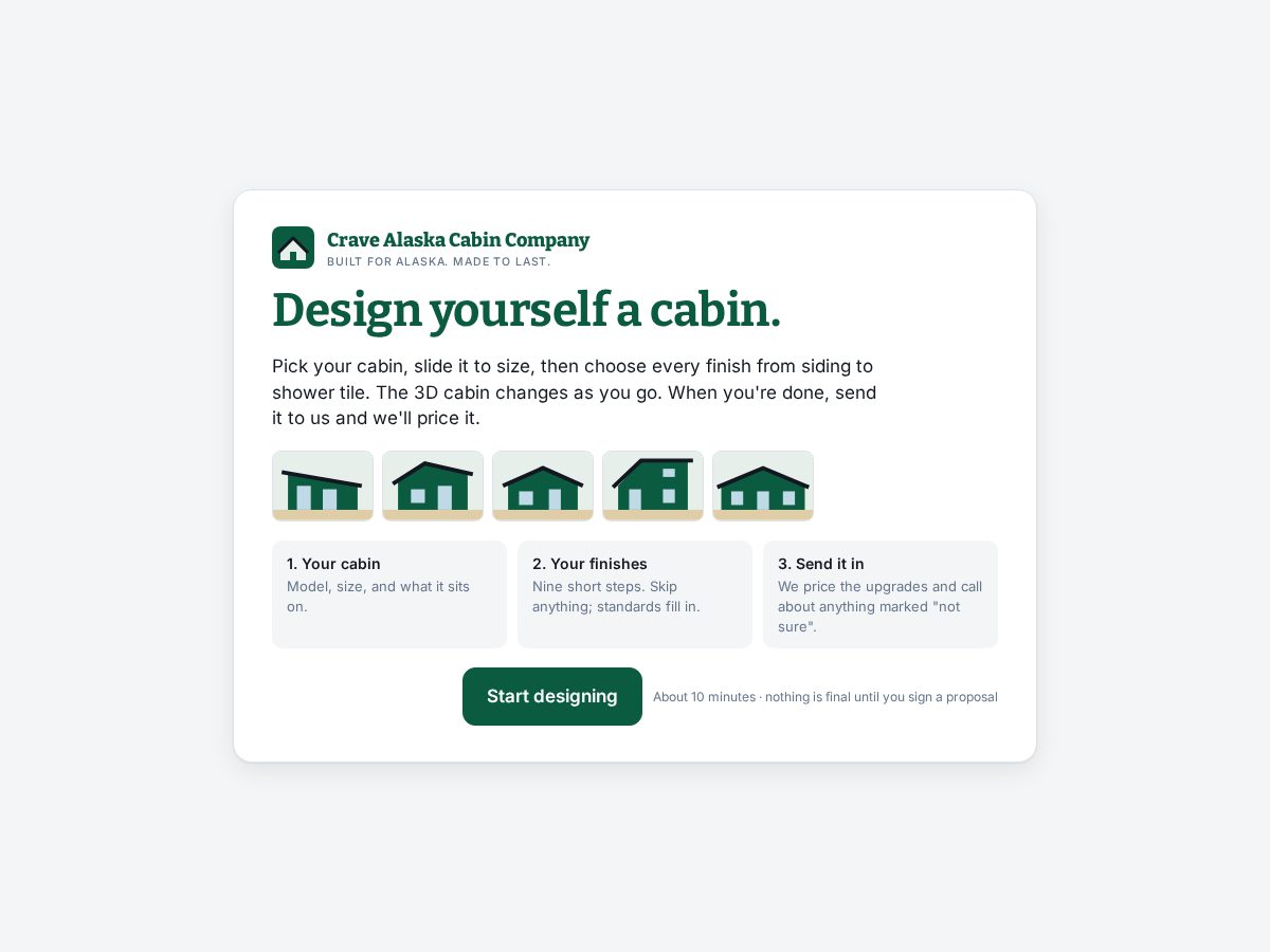 Landing-page snapshot of cravecabins.com