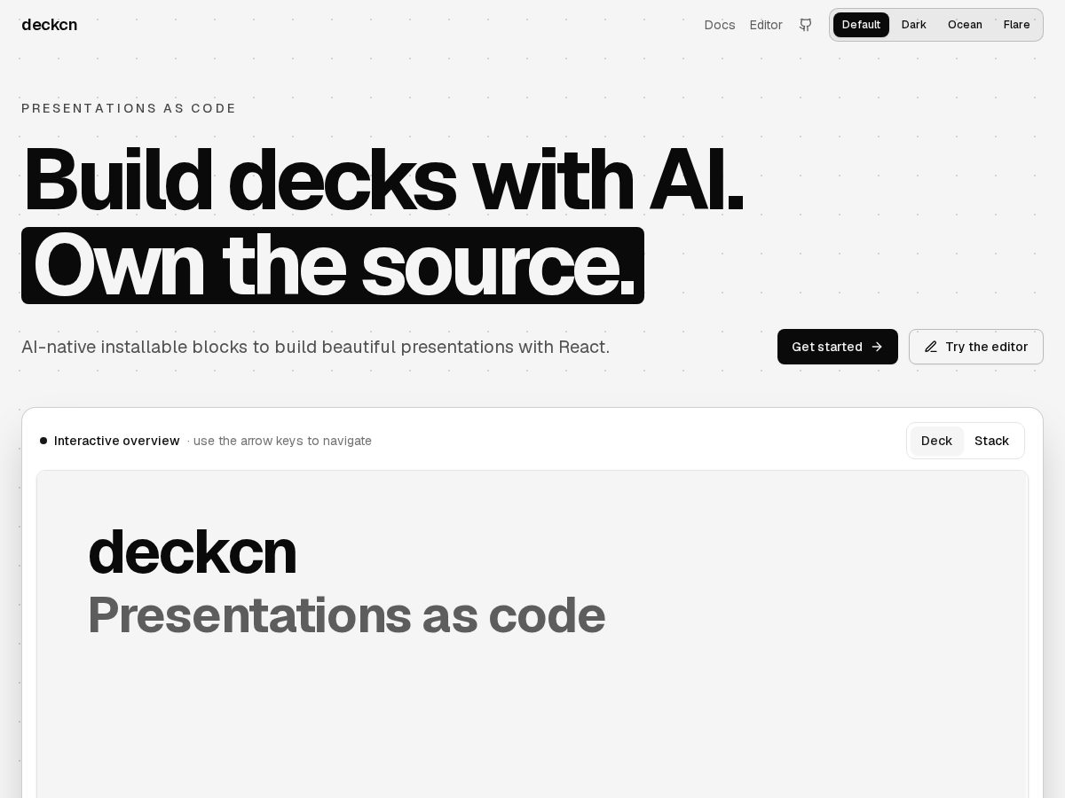 Landing-page snapshot of deckcn.com