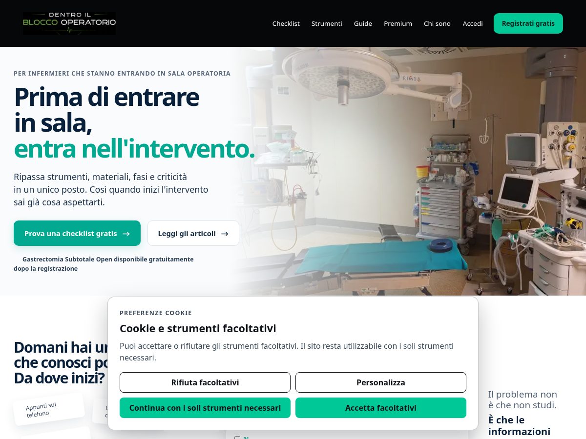 Landing-page snapshot of dentroilblocco.com