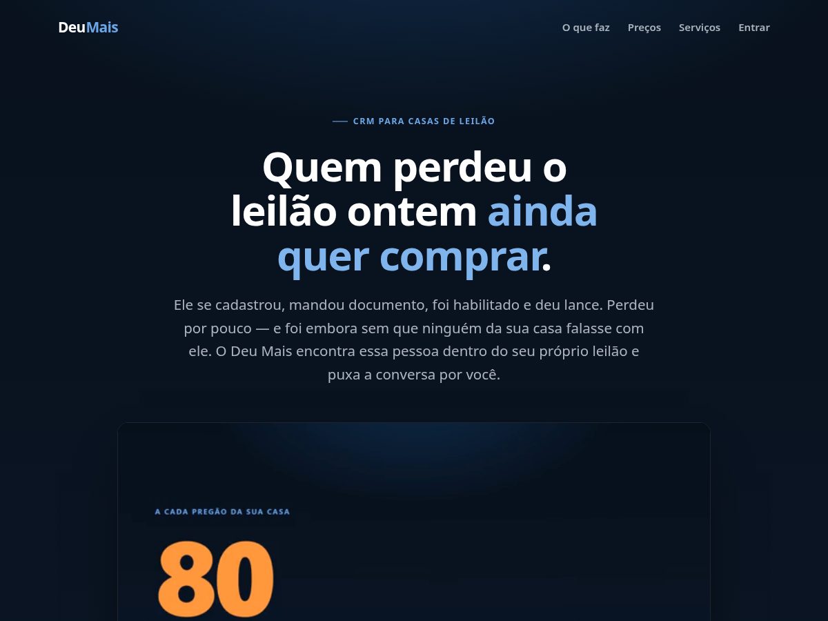 Landing-page snapshot of deumais.com