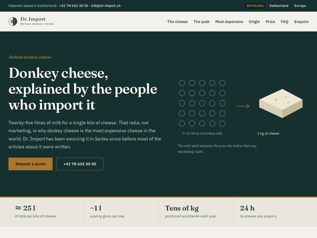 Landing-page snapshot of donkey-cheese.com