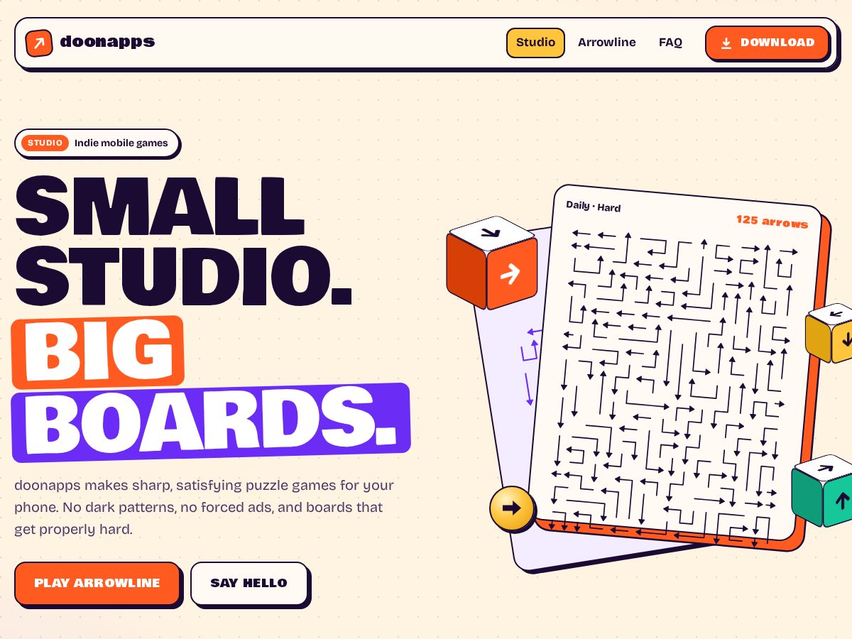 Landing-page snapshot of doonapps.com