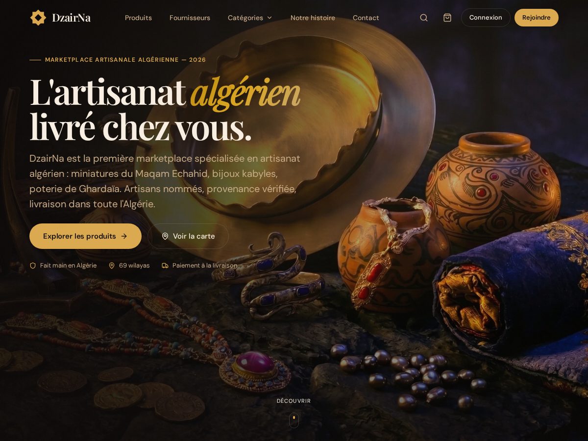 Landing-page snapshot of dzairna.com