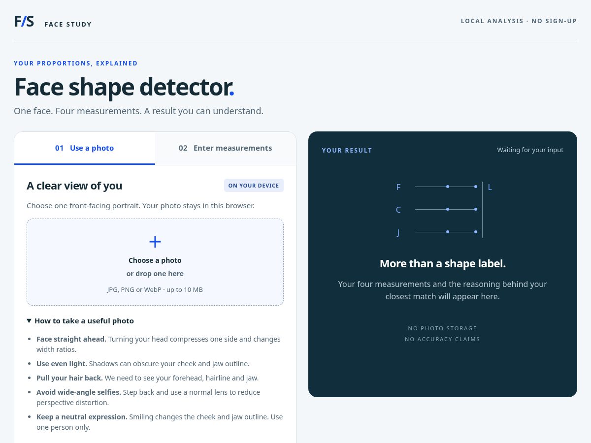 Landing-page snapshot of faceshapelens.com