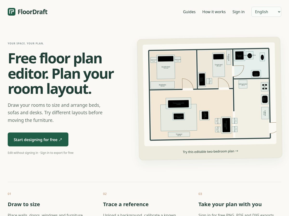Landing-page snapshot of floordraft.online