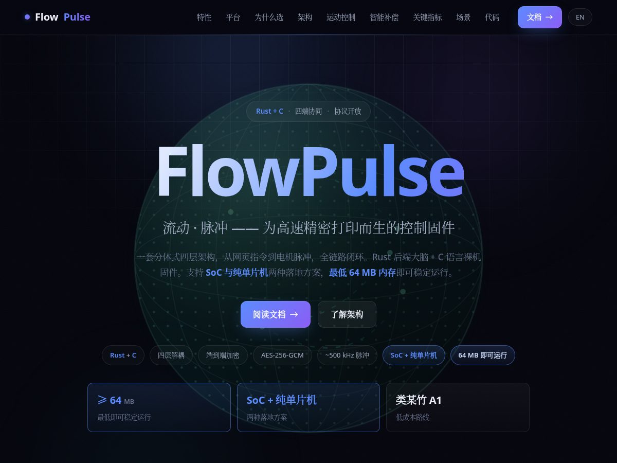 Landing-page snapshot of flowpulse.top