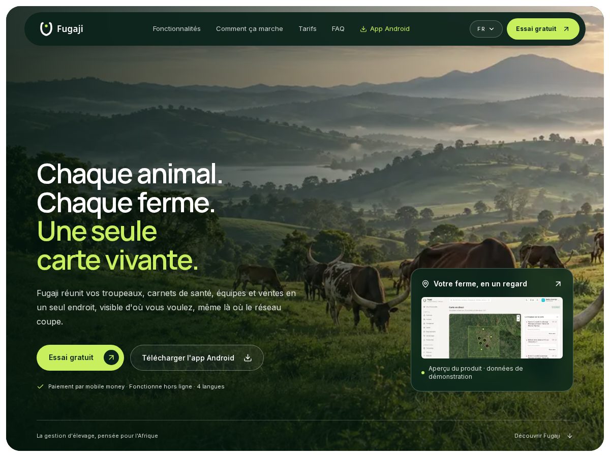 Landing-page snapshot of fugaji.com