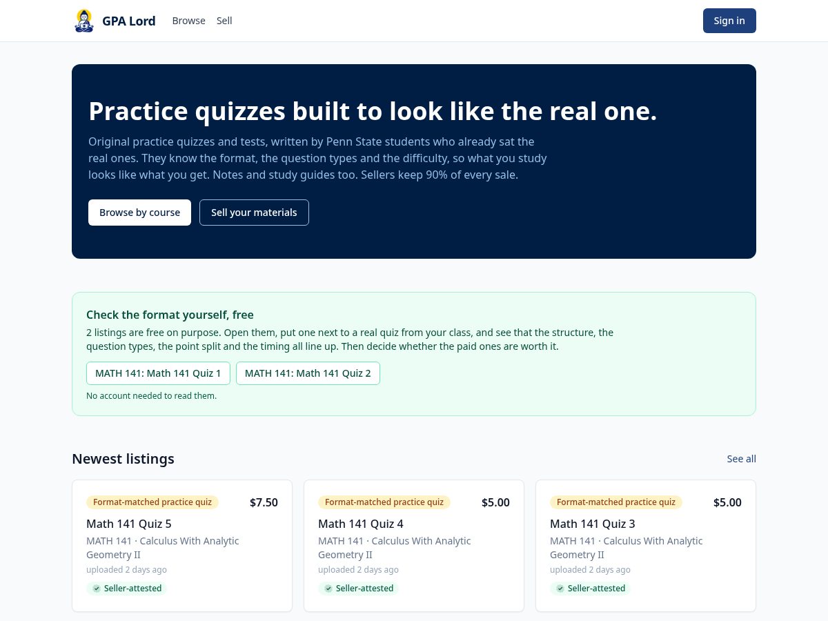Landing-page snapshot of gpalord.com