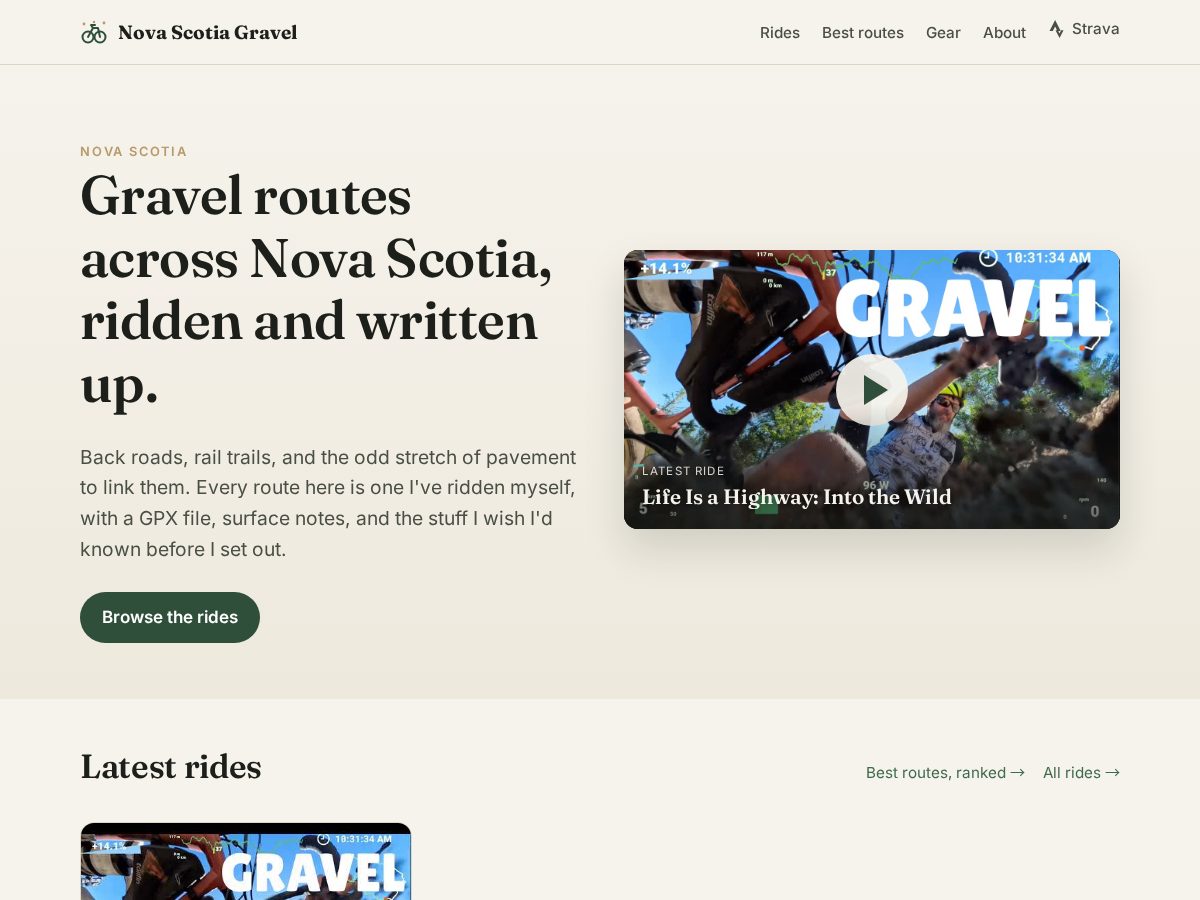 Landing-page snapshot of gravelns.com