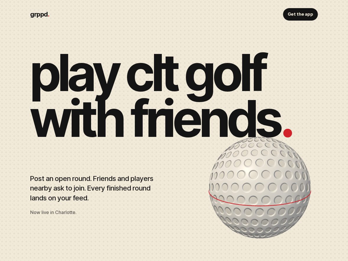 Landing-page snapshot of grppd.golf