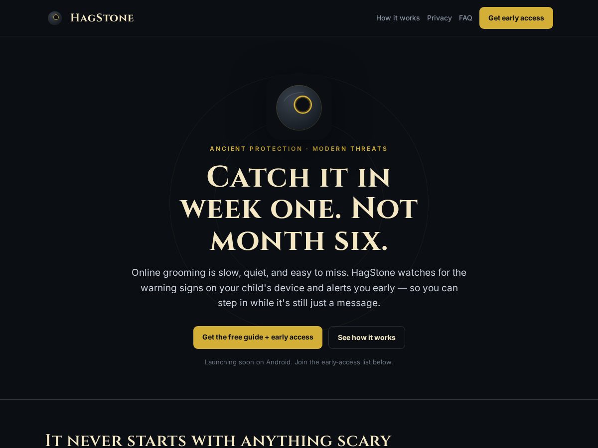 Landing-page snapshot of hagstone.site
