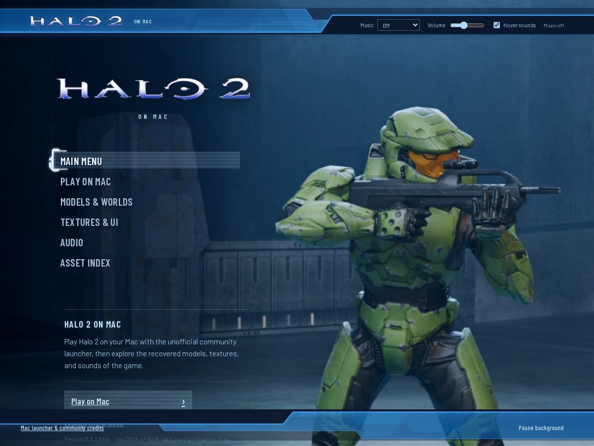 Landing-page snapshot of halo2mac.com