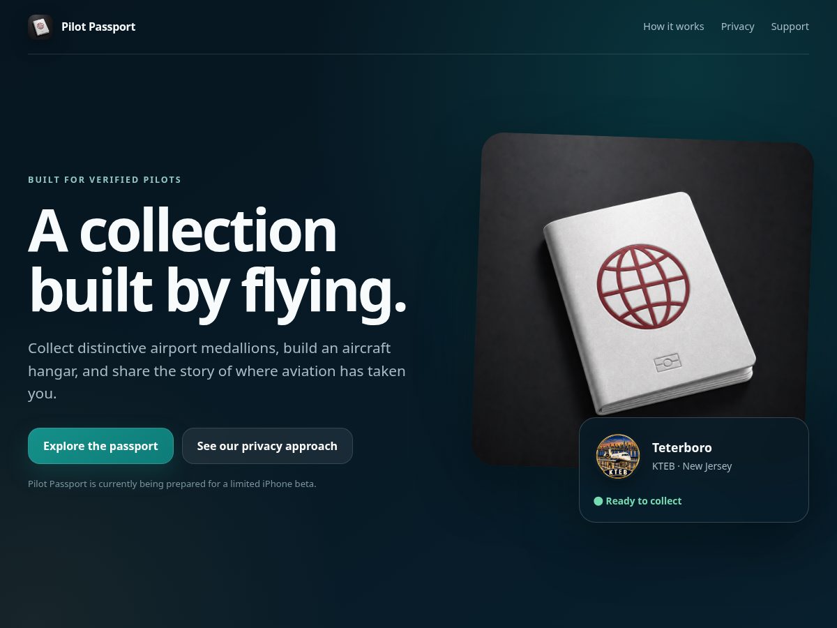 Landing-page snapshot of hellopilotpassport.com