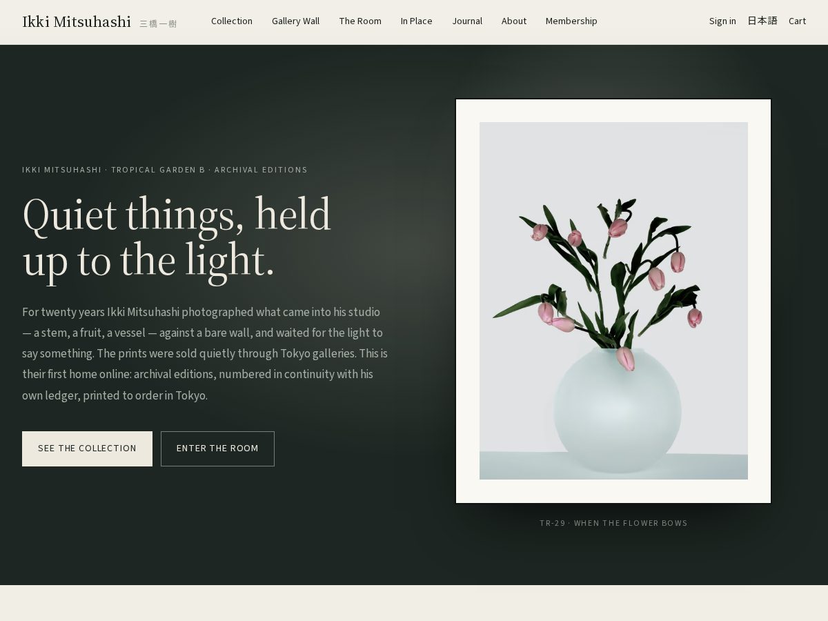 Landing-page snapshot of ikkimitsuhashi.com