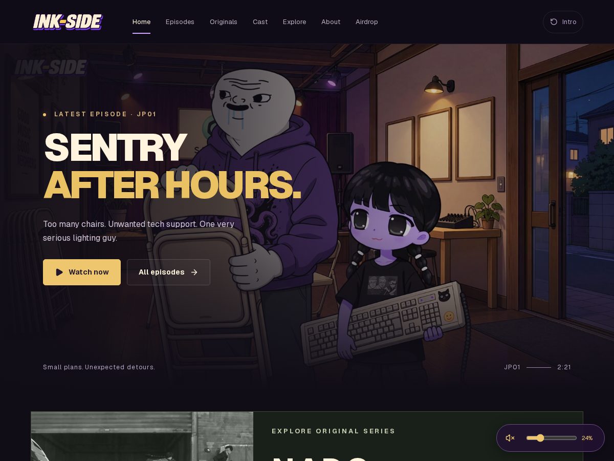 Landing-page snapshot of inkside.fun
