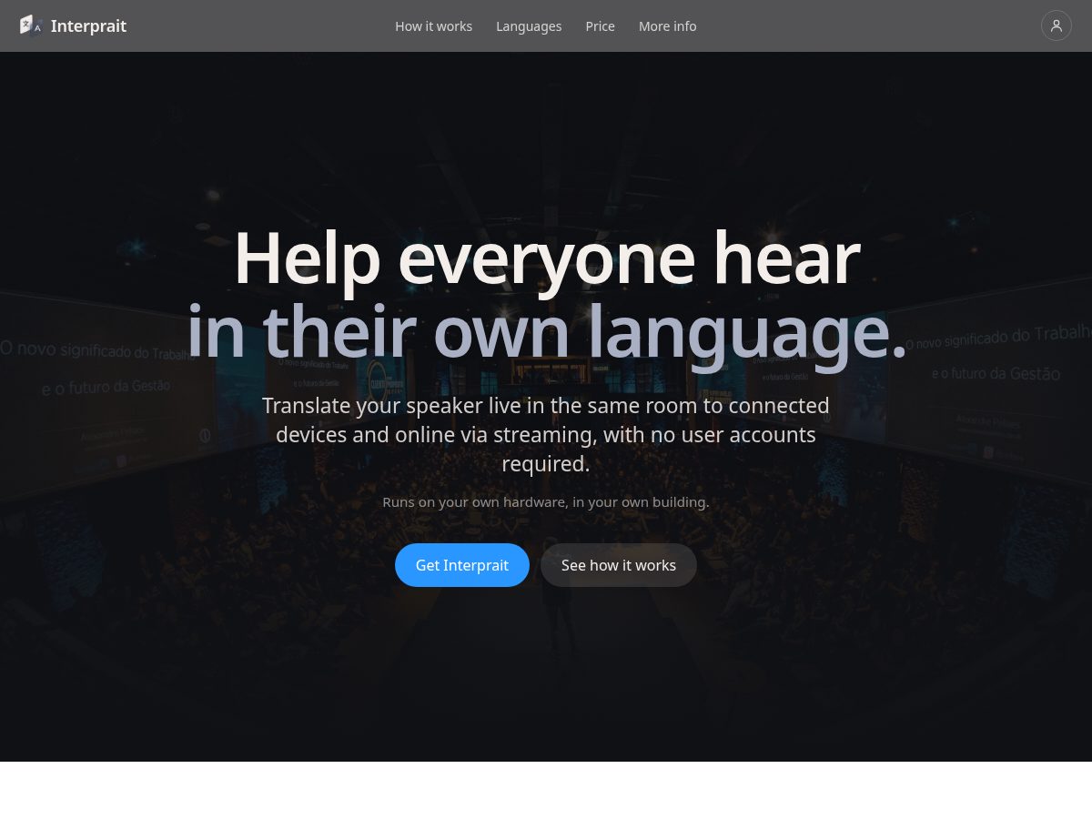 Landing-page snapshot of interprait.com