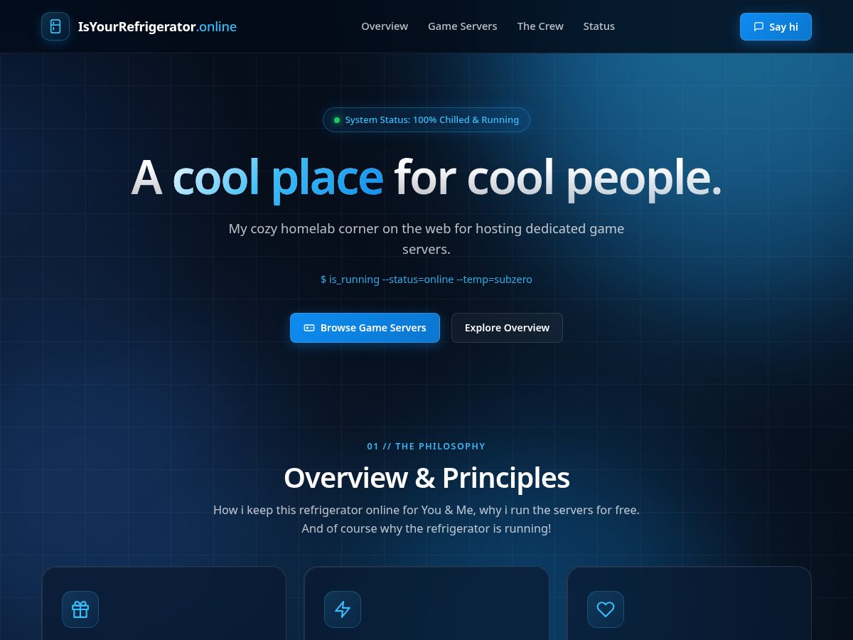 Landing-page snapshot of isyourrefrigerator.online