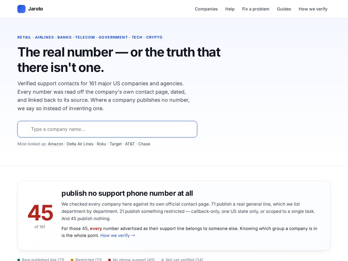 Landing-page snapshot of jaroto.com