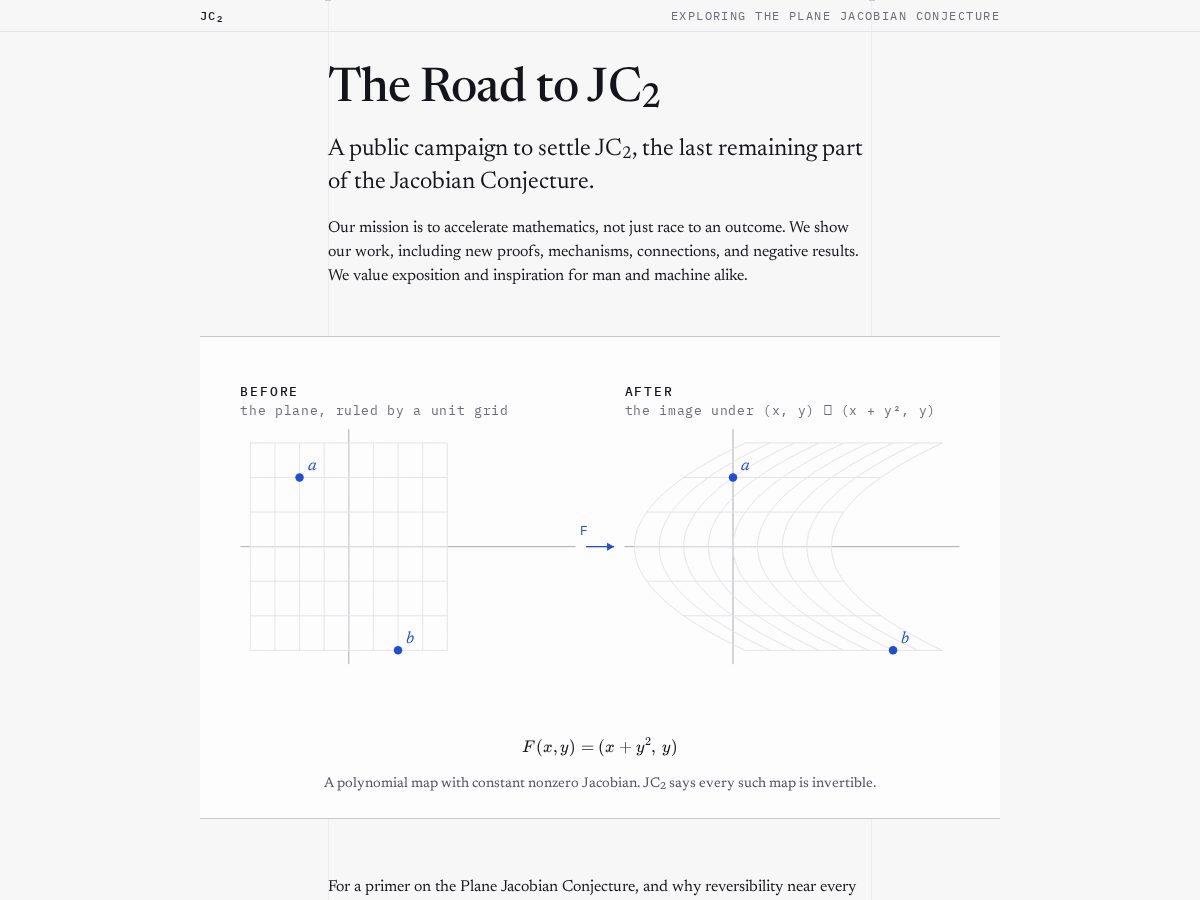 Landing-page snapshot of jc2.fun