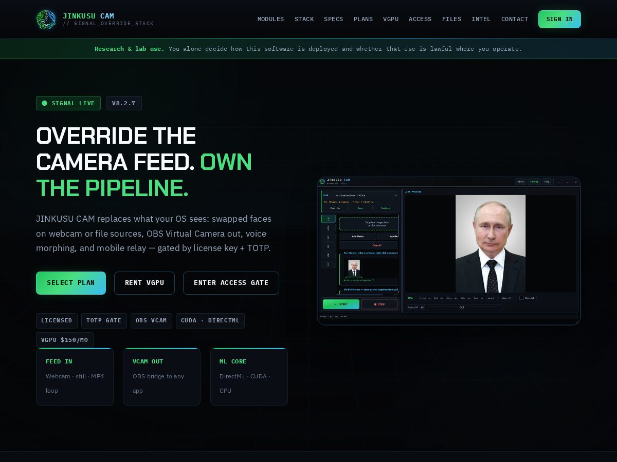 Landing-page snapshot of jinkusucam.zip
