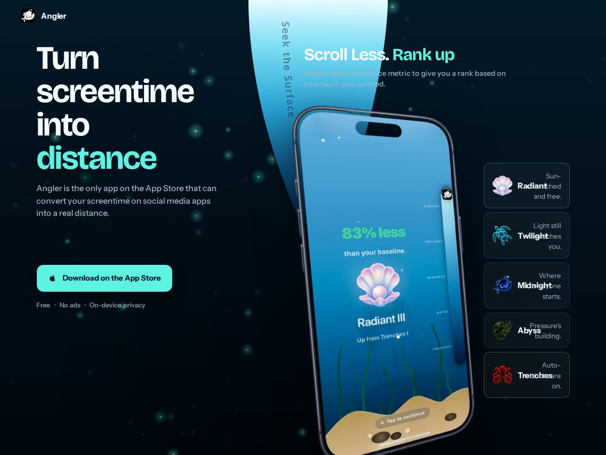 Landing-page snapshot of joinangler.com