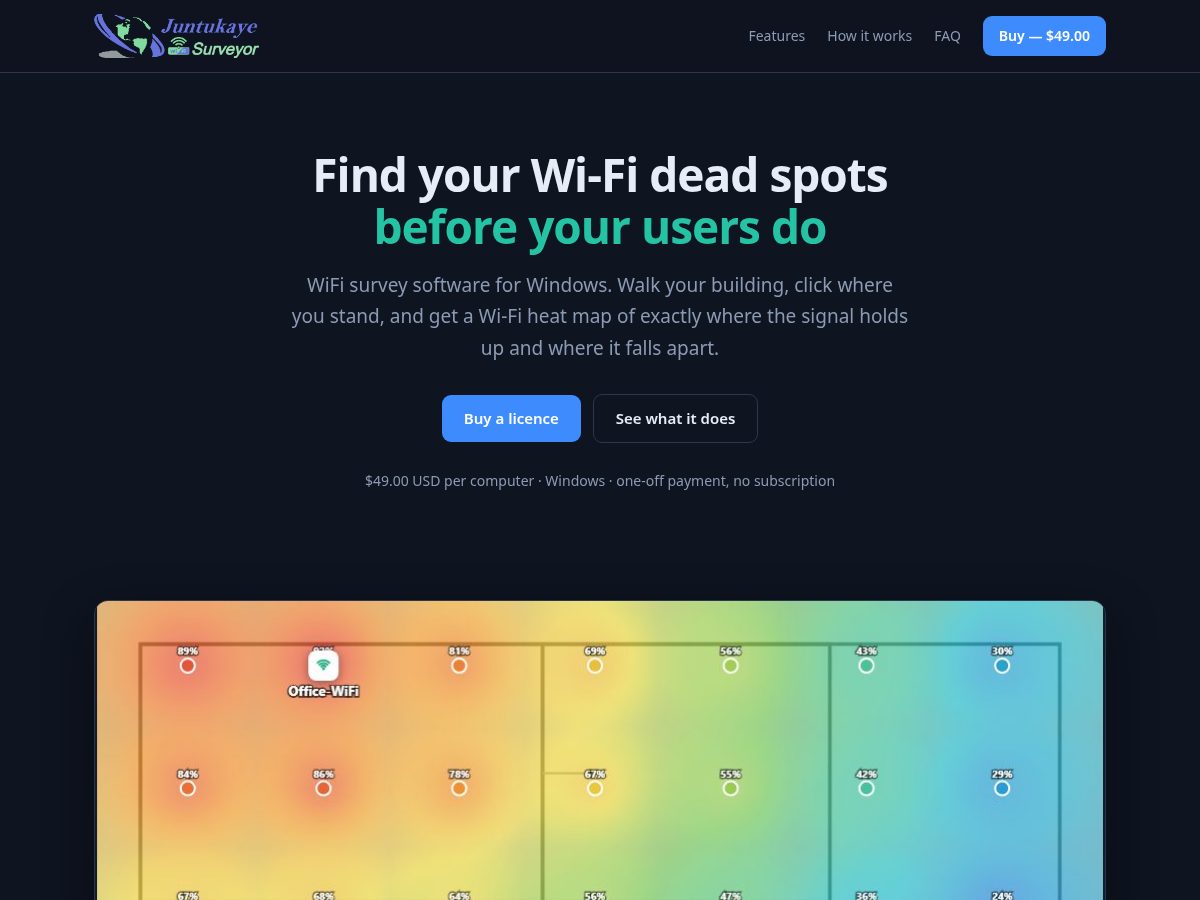 Landing-page snapshot of juntukaye-wifi.com