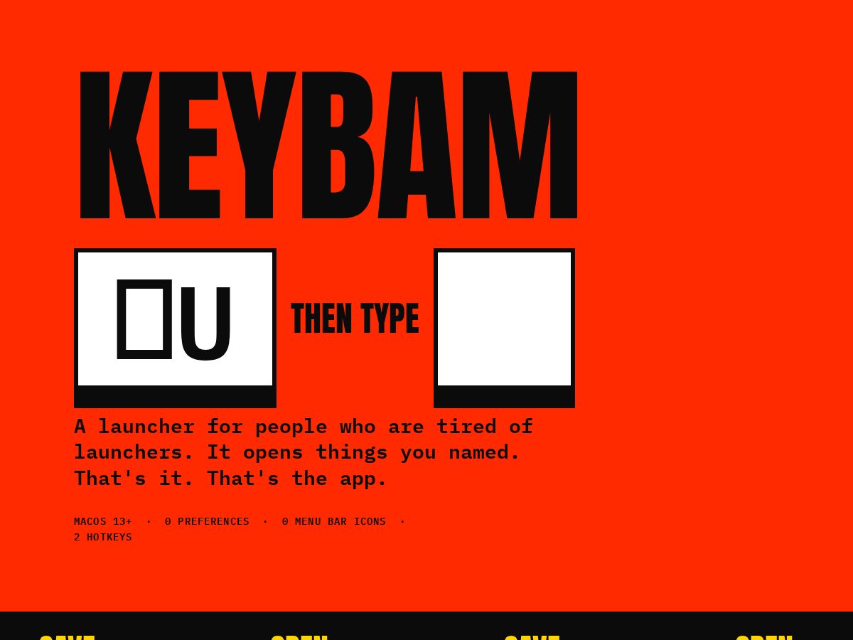 Landing-page snapshot of keybam.com
